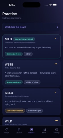 Somnia: Lucid Dream Journal iPhone screenshot