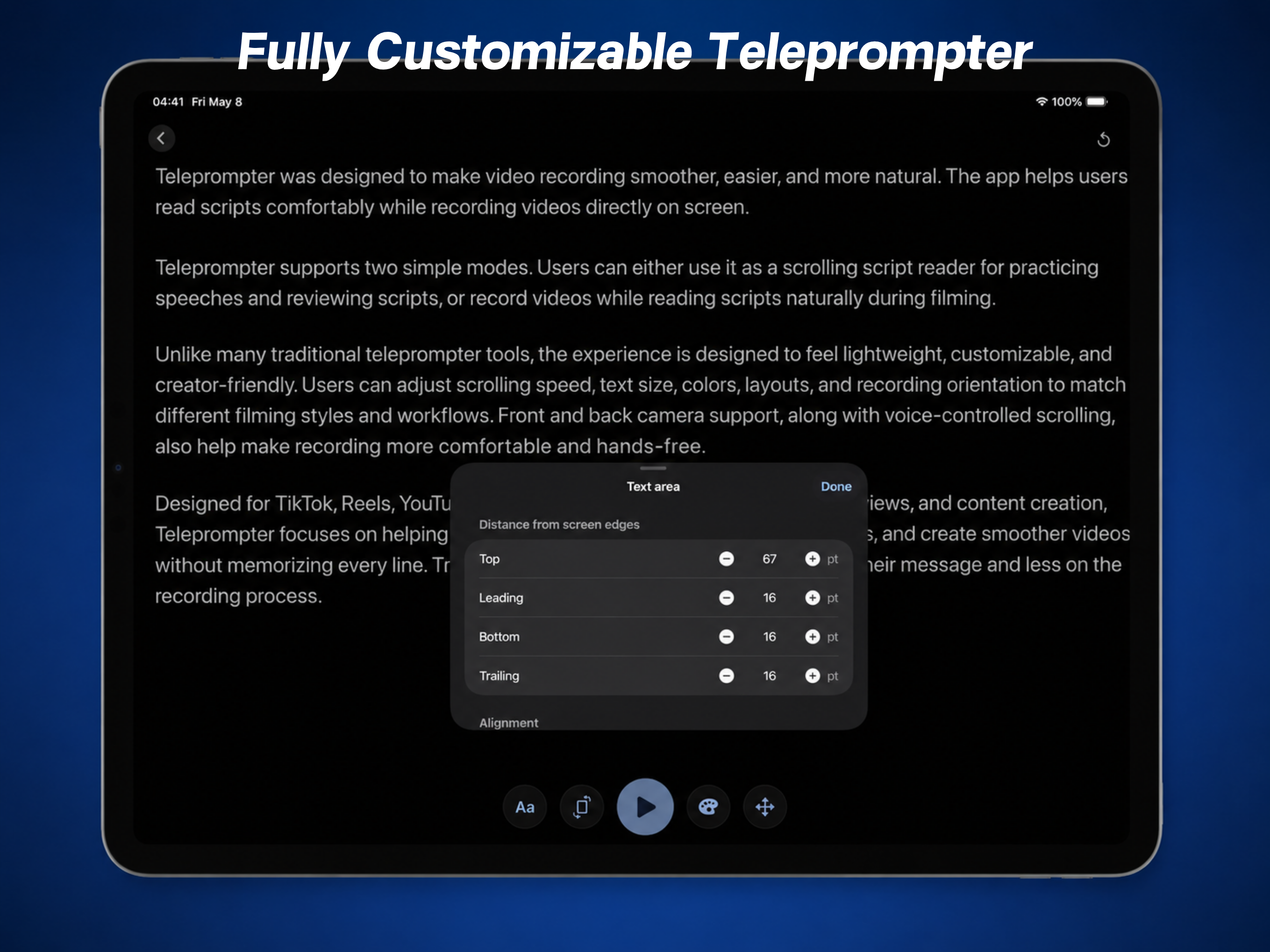 Teleprompter-Scrolling Scripts