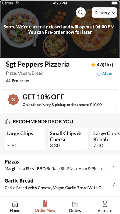 Sgt Peppers Pizzeria Screenshot