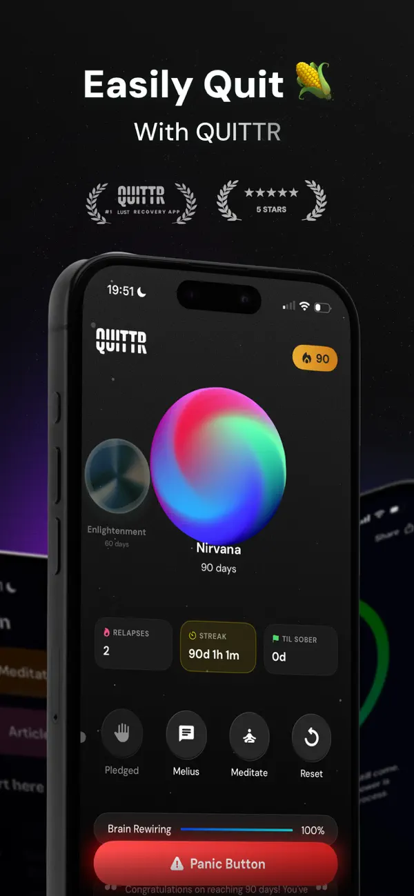 #1. QUITTR - Break Free Now (iOS) By: Quittr, LLC