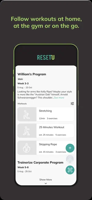 ResetU Fitness screenshot 2