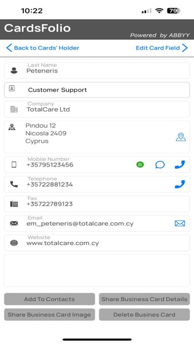 CardsFolio Screenshot