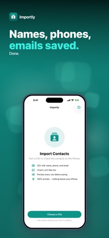 Importly: CSV to Contacts iPhone screenshot