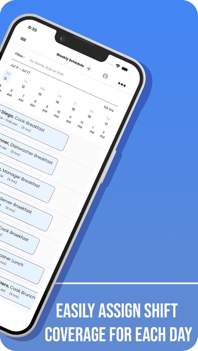 Restaurant Scheduler Screenshot