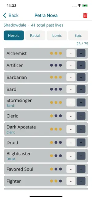 DDO Life Tracker screenshot 2