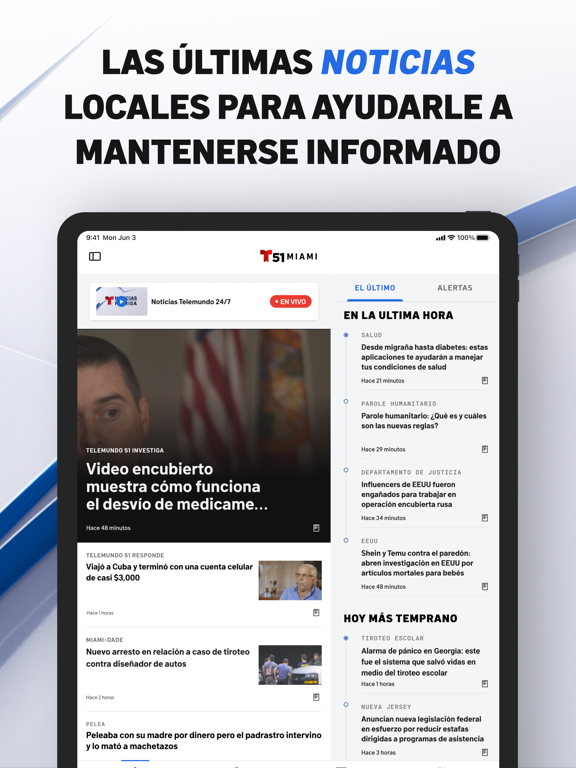 Telemundo 51 Miami: Noticias iPad screenshot 2 - News app