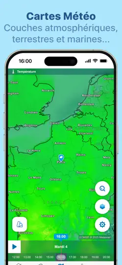 Capture d'écran de Météo - Meteored France sur iPhone 4