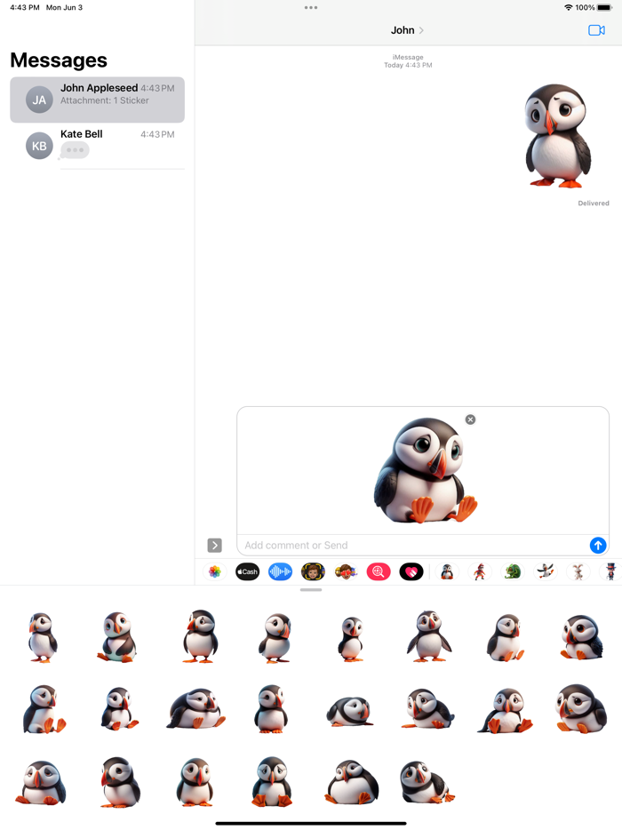 Sad Puffin Stickers