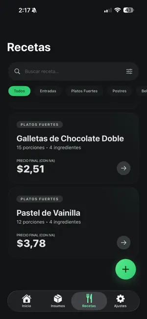 Recetas&CostosPlus screenshot 2