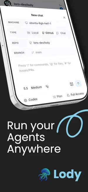 Lody - Run Code Agent Anywhere iPhone screenshot 1