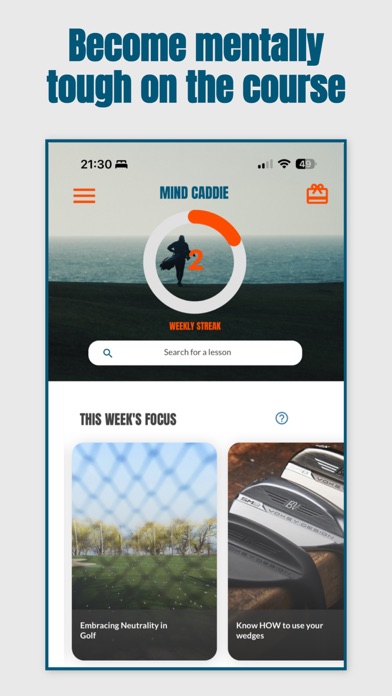 Screenshot #1 pour Mind Caddie, Golf Mental Coach