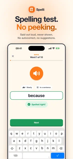 Spelling Test - Spelli screenshot 1