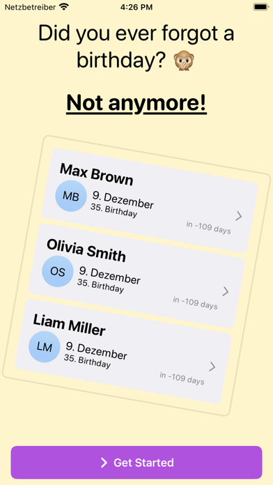 Birthdays - Reminders and more Screenshot