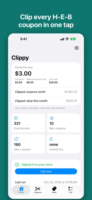 Clippy Coupons screenshot 1 of 6
