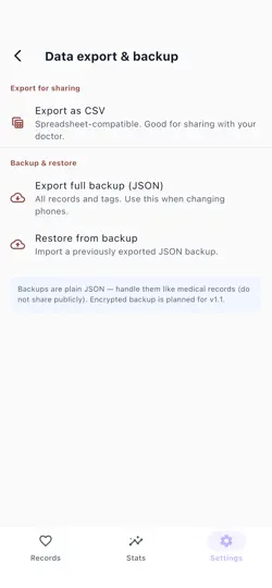 Captura de pantalla de BP Diary - Pressure Tracker en iPhone 4