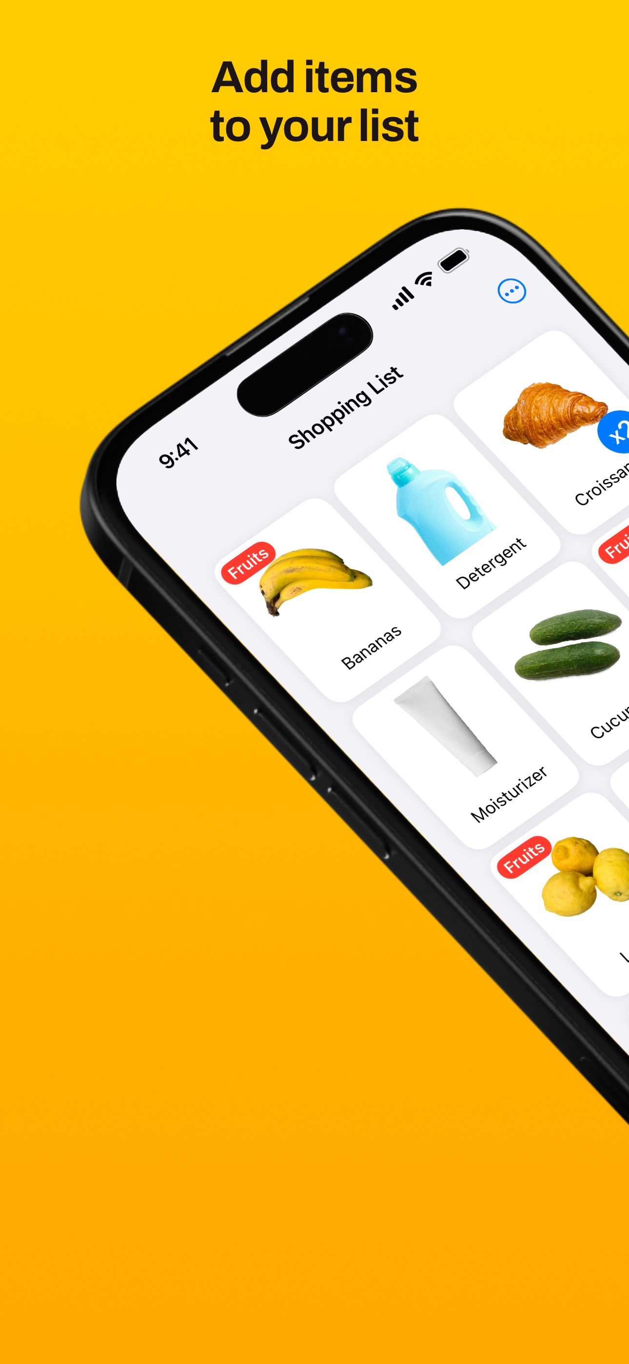 Potato: Shopping List