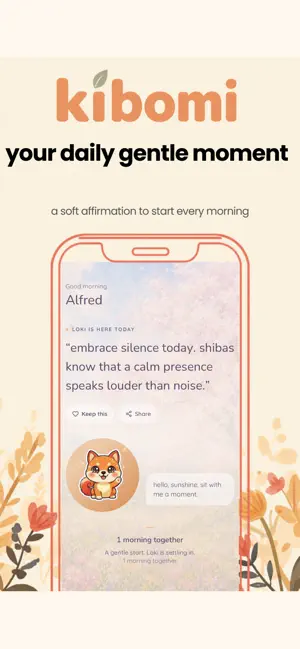 Kibomi: Cute Pet Affirmations screenshot 1