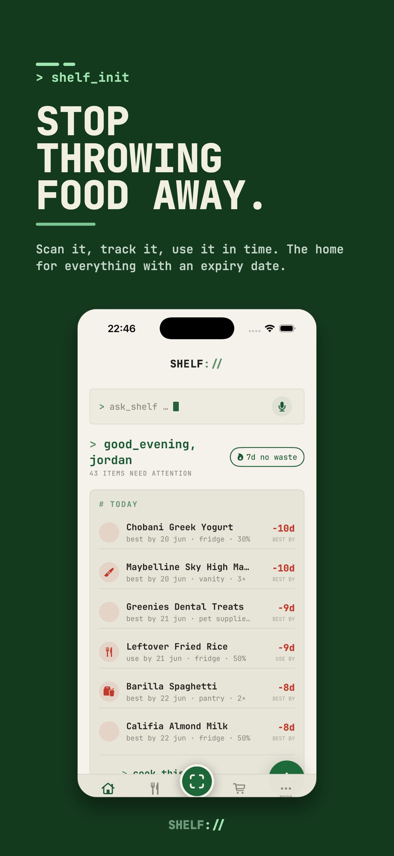 Screenshot 1 of Food Expiry Tracker : SHELF