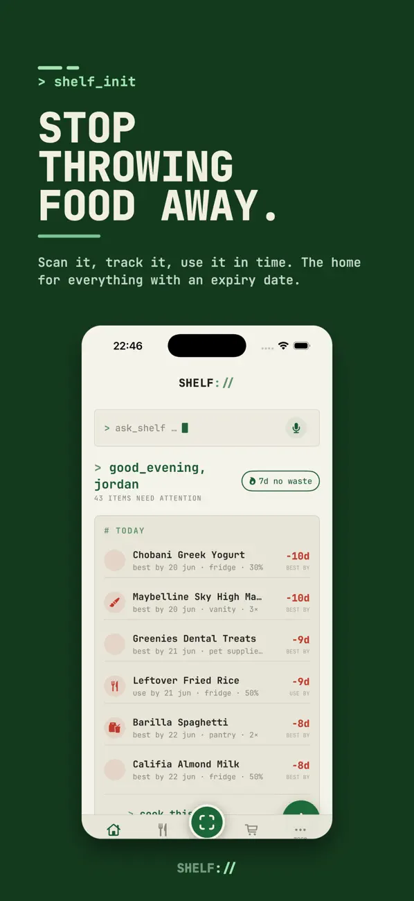 Screenshot #1 pour Food Expiry Tracker : SHELF