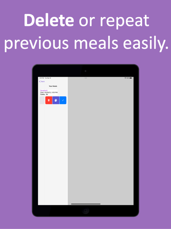 Carb Pilot iPad screenshot 5 - Health & Fitness app