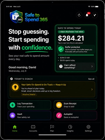 Safe to Spend 365: Budget AI iPad screenshot