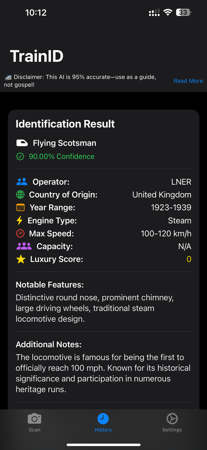 Train Identifier AI Scanner