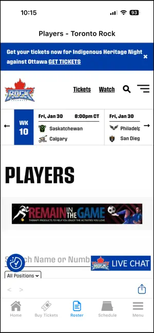 Toronto Rock Official App screenshot 4