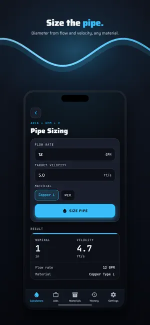 BaseCalc Plumbing Calculator screenshot 2