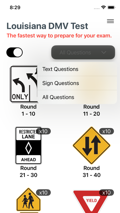 Louisiana DMV Practice 2025 Screenshot