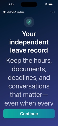 My FMLA Ledger iPhone screenshot