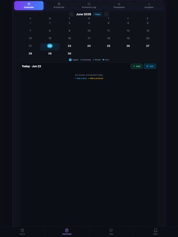 NAD+ Peptide Calculator iPad screenshot