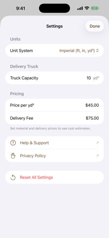 GravelCalc - Fill Calculator iPhone screenshot