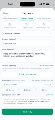 STR Tracker: Hours & Tax Log Screenshot 3 of 7