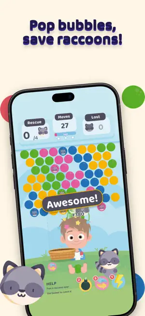 Raccoon Rescue: Bubble Shooter screenshot 1
