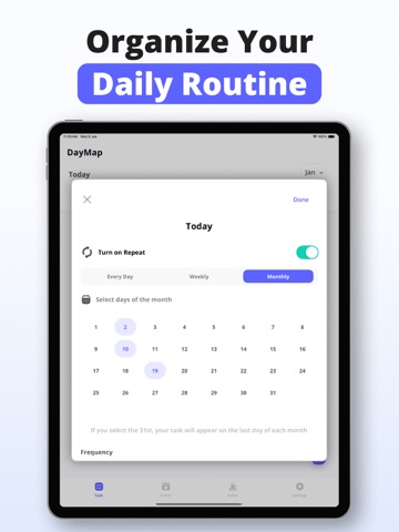 Daily Routine Planner - DayMap iPad screenshot