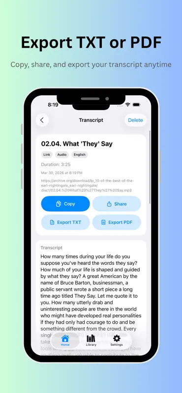 Video Transcriber - Transcript screenshot 6 of 6