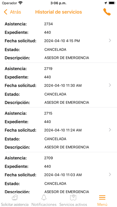 Roble Asistencia Screenshot