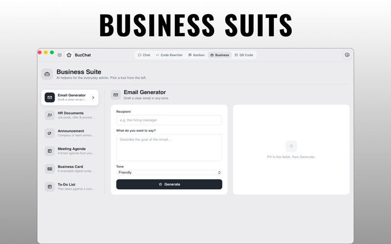 BuzChat - AI Business Chat iPhone screenshot