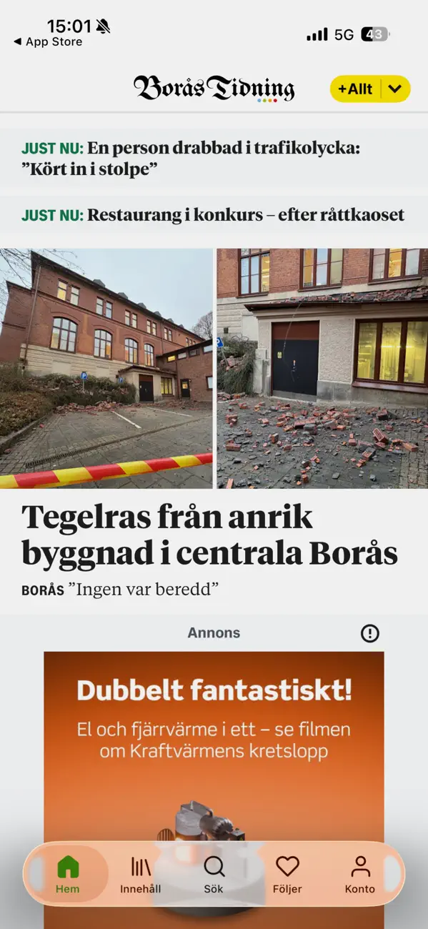 Screenshot #1 pour Borås Tidning