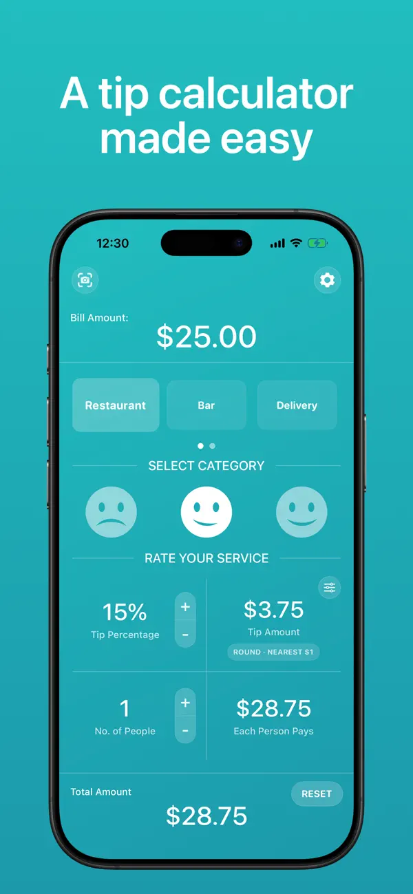 Screenshot #1 pour Gratuity | Tip Calculator