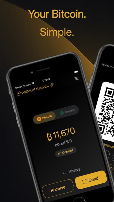 Wallet of Satoshi app screenshot