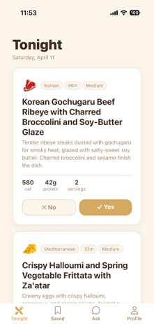 Roux - AI Dinner Assistant screenshot