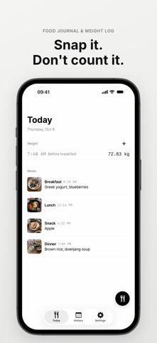 Ate: Food Photo & Weight Log screenshot 1