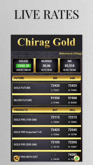 Chirag Bullion Screenshot