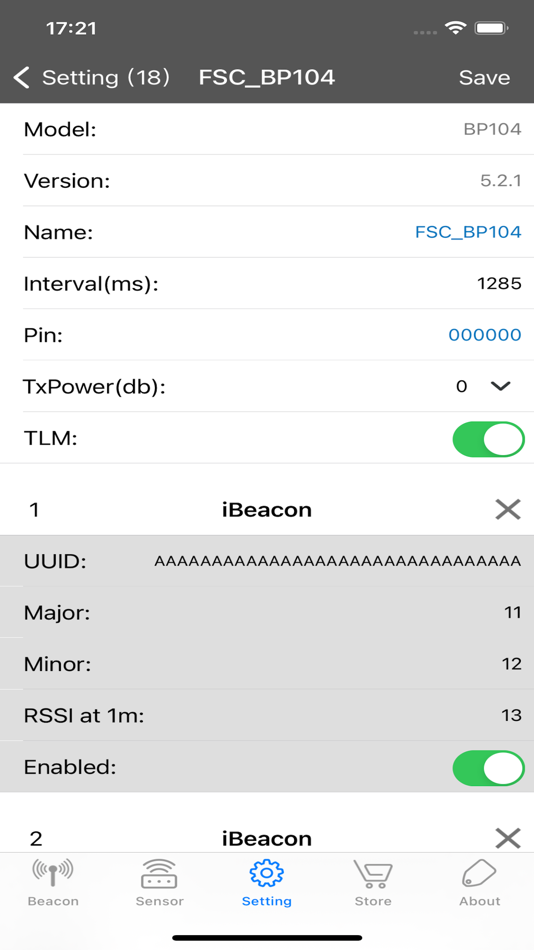 #3. FeasyBeacon (iOS) Podle: feasycom