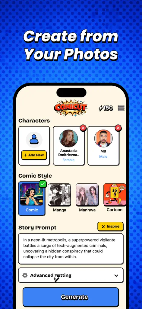Comicut - AI Manga Comic Maker - Entertainment App | MWM