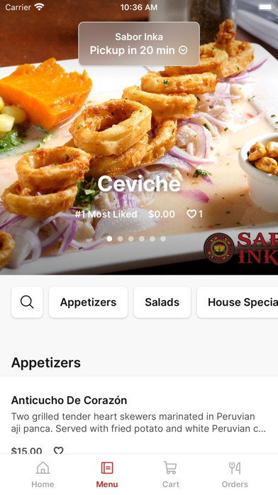 Sabor Inka iPhone screenshot 2 - Food & Drink app