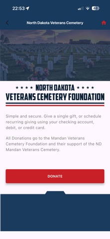 ND Veterans Cemetery iPhone screenshot
