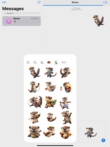 River Otter Stickers iPad screenshot
