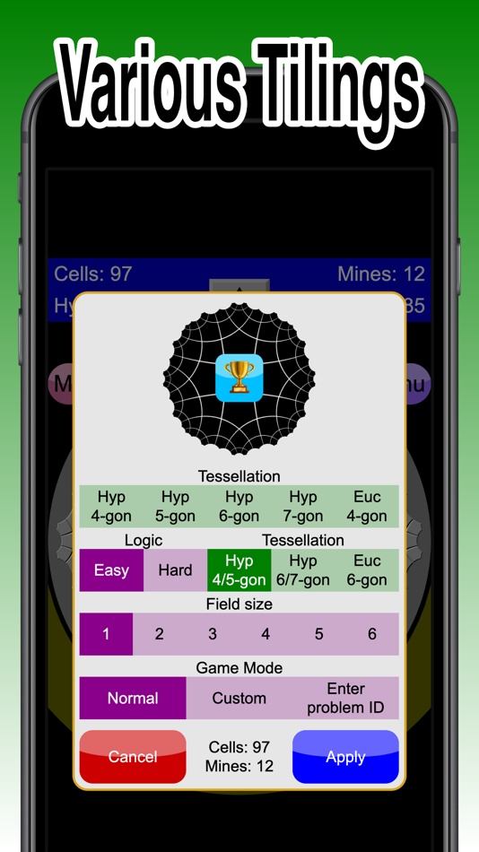 #5. Non-Euclidean Minesweeper (iOS) 由: Sci-Tech Binary Ltd. Co.